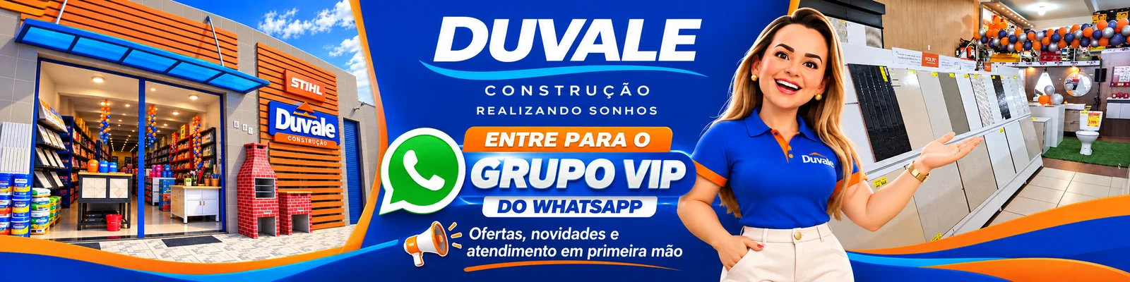 Entre para o Grupo VIP do WhatsApp da Duvale Construção: ofertas, novidades e atendimento em primeira mão